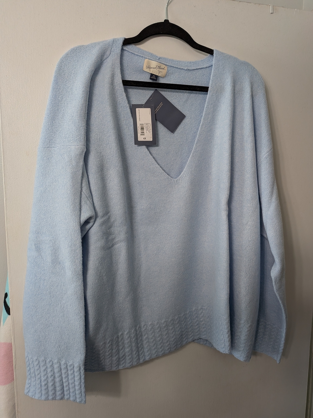 NWT Plus Size Universal Thread Light Blue V-Neck Sweater